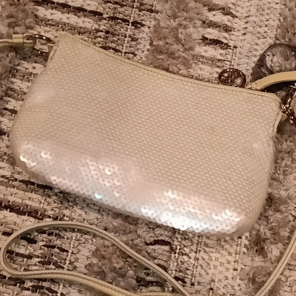 Y2K Coach Poppy Sequin Crossbody Bag White And Silver - Picture 4 of 9